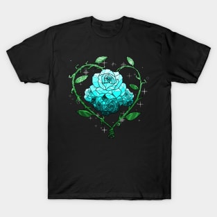 Cyan Crystal Flower T-Shirt